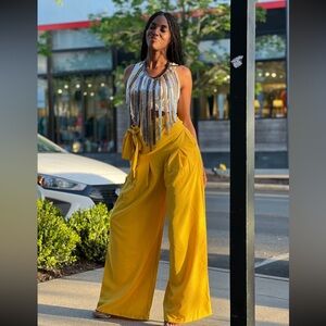 So Much Charm Mustard Wide-Leg Pants